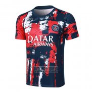 Camiseta De Futbol de Entrenamiento Paris Saint-Germain 2024-2025 Azul y Rojo
