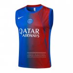 Camiseta De Futbol de Entrenamiento Paris Saint-Germain Sin Mangas 2025-2026 Azul Rojo