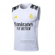 Camiseta De Futbol de Entrenamiento Real Madrid Sin Mangas 2025-2026 Blanco
