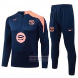 Chandal de Sudadera del Barcelona Nino 2025-2026 Azul Naranja