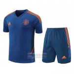Chandal del Manchester United Manga Corta 2022-2023 Azul - Pantalon Corto