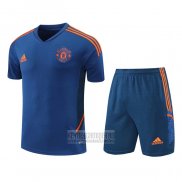 Chandal del Manchester United Manga Corta 2022-2023 Azul - Pantalon Corto