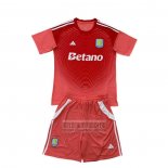 Camiseta De Futbol Aston Villa Portero Nino 2025-2026 Rojo