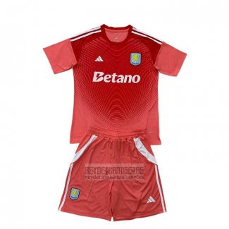 Camiseta De Futbol Aston Villa Portero Nino 2025-2026 Rojo