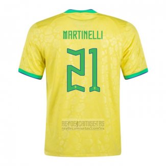 Camiseta De Futbol Brasil Jugador Martinelli Primera 2022