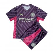 Camiseta De Futbol Manchester City Portero Nino 2023-2024 Purpura