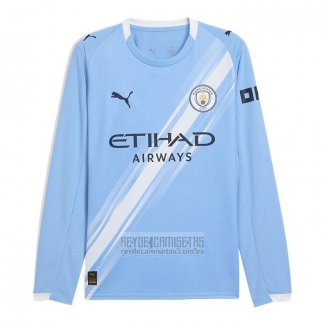 Camiseta De Futbol Manchester City Primera Manga Larga 2025-2026