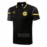 Camiseta De Futbol Polo del Borussia Dortmund 2022-2023 Negro y Amarillo