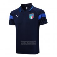 Camiseta de Futbol Polo del Italia 2022-2023 Azul Marino