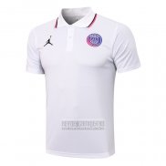 Camiseta De Futbol Polo del Paris Saint-Germain Jordan 2021-2022 Blanco