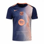 Camiseta De Futbol Pre Partido del Barcelona 2025-2026 Azul Naranja