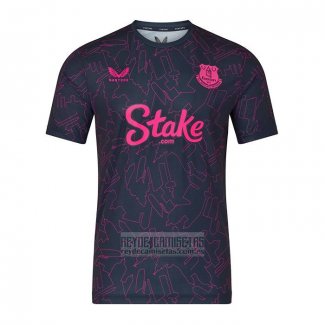 Camiseta De Futbol Pre Partido del Everton 2025-2026 Azul Rosa