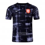 Camiseta De Futbol Pre Partido del Paises Bajos 2022 Negro