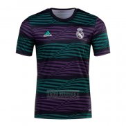 Camiseta De Futbol Pre Partido del Real Madrid 2022 Verde y Purpura
