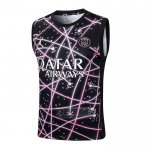 Camiseta De Futbol de Entrenamiento Paris Saint-Germain Sin Mangas 2025-2026 Negro Rosa