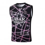 Camiseta De Futbol de Entrenamiento Paris Saint-Germain Sin Mangas 2025-2026 Negro Rosa