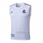 Camiseta De Futbol de Entrenamiento Real Madrid Sin Mangas 2025-2026 Blanco Purpura