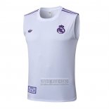 Camiseta De Futbol de Entrenamiento Real Madrid Sin Mangas 2025-2026 Blanco Purpura