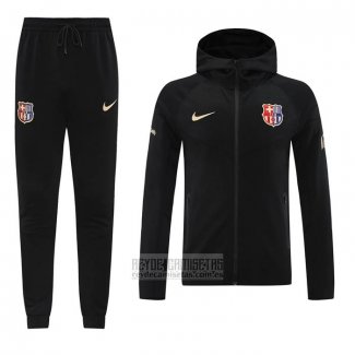 Chandal con Capucha del Barcelona 2024-2025 Negro