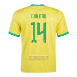Camiseta De Futbol Brasil Jugador E.Militao Primera 2022