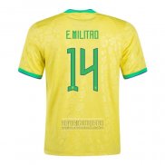 Camiseta De Futbol Brasil Jugador E.Militao Primera 2022
