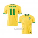 Camiseta De Futbol Brasil Jugador P.Coutinho Primera 2020-2021