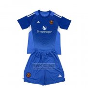 Camiseta De Futbol Manchester United Portero Nino 2025-2026 Azul