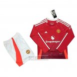 Camiseta De Futbol Manchester United Primera Manga Larga Nino 2024-2025