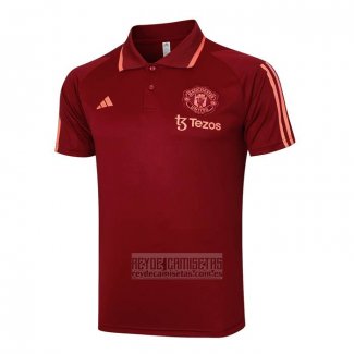 Camiseta De Futbol Polo del Manchester United 2023-2024 Rojo