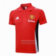 Camiseta De Futbol Polo del Manchester United 2024-2025 Rojo