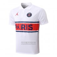 Camiseta De Futbol Polo del Paris Saint-Germain Jordan 2022-2023 Blanco