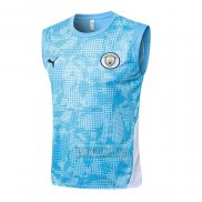 Camiseta De Futbol de Entrenamiento Manchester City Sin Mangas 2025-2026 Azul
