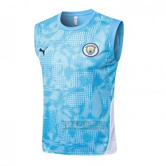 Camiseta De Futbol de Entrenamiento Manchester City Sin Mangas 2025-2026 Azul