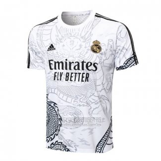 Camiseta De Futbol de Entrenamiento Real Madrid Dragon 2024-2025 Blanco