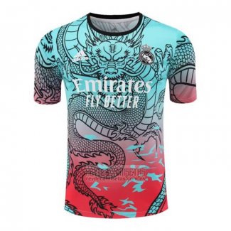 Camiseta De Futbol de Entrenamiento Real Madrid Dragon 2024-2025 Verde y Rojo