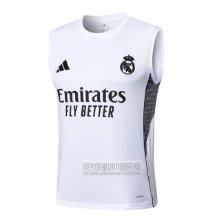 Camiseta De Futbol de Entrenamiento Real Madrid Sin Mangas 2025-2026 Blanco