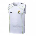 Camiseta De Futbol de Entrenamiento Real Madrid Sin Mangas 2025-2026 Blanco Verde