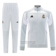 Chandal de Chaqueta del Real Madrid 2025-2026 Nino Gris Blanco