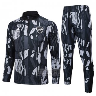 Chandal de Sudadera del Arsenal 2024-2025 Negro Gris