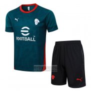 Chandal del AC Milan Manga Corta 2025-2026 Verde - Pantalon Corto
