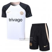 Chandal del Chelsea Manga Corta 2023-2024 Blanco - Pantalon Corto