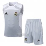 Chandal del Real Madrid Sin Mangas 2025-2026 Gris Blanco