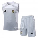 Chandal del Real Madrid Sin Mangas 2025-2026 Gris Blanco