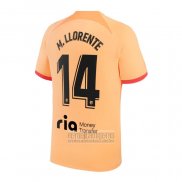 Camiseta De Futbol Atletico Madrid Jugador M.Llorente Tercera 2022-2023