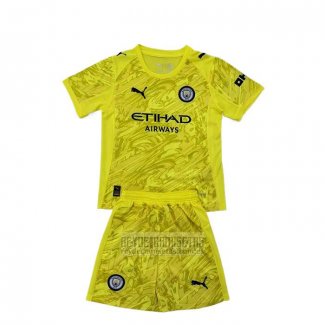 Camiseta De Futbol Manchester City Portero Nino 2025-2026 Amarillo
