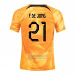 Camiseta De Futbol Paises Bajos Jugador F.De Jong Primera 2022