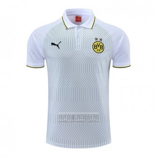 Camiseta De Futbol Polo del Borussia Dortmund 2022-2023 Blanco y Verde