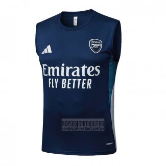 Camiseta De Futbol de Entrenamiento Arsenal Sin Mangas 2025-2026 Azul Blanco