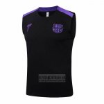Camiseta De Futbol de Entrenamiento Barcelona Sin Mangas 2025-2026 Negro Purpura