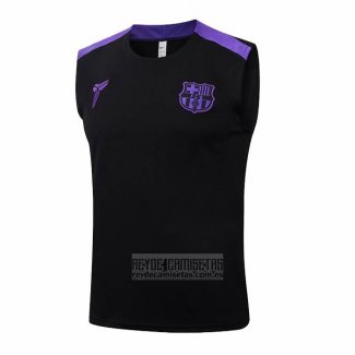 Camiseta De Futbol de Entrenamiento Barcelona Sin Mangas 2025-2026 Negro Purpura